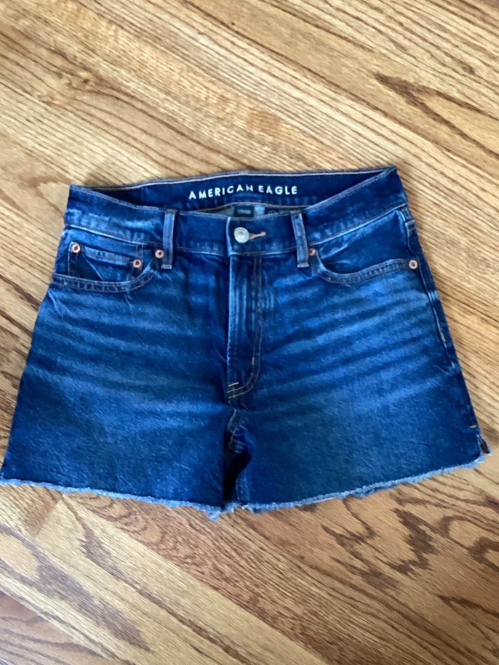 American Eagle Outfitters Blue Denim Frayed Hem Shorts